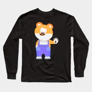 Cute teddy bear in trousers Long Sleeve T-Shirt